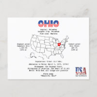 Ohio American state on a map and useful info