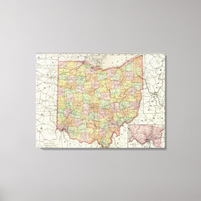 Ohio and Hamilton County Canvas Print (Front)