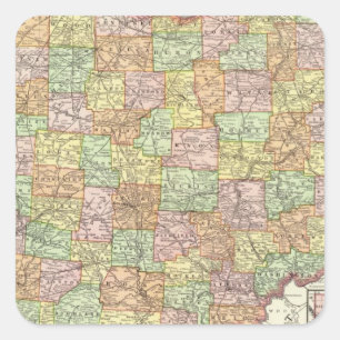 Ohio and Hamilton County Square Sticker