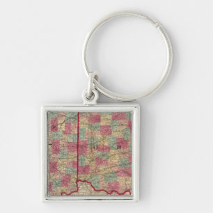 Ohio and Indiana 3 Key Ring