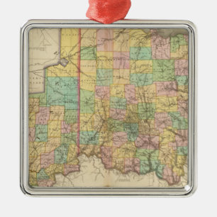 Ohio and Indiana Metal Tree Decoration