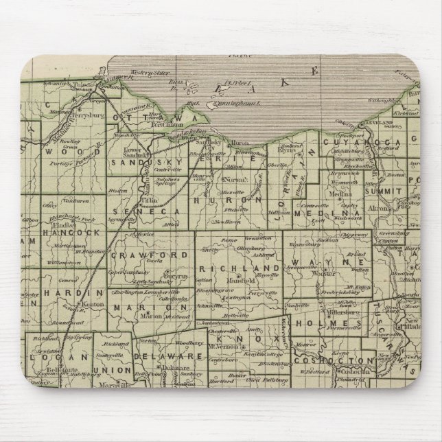 Ohio Atlas Map Mouse Mat (Front)