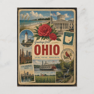 Ohio Authentic Vintage Style Postcard