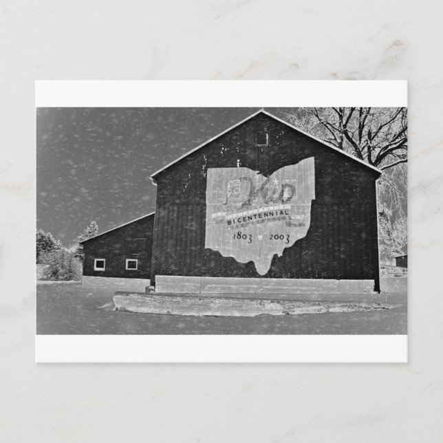 Ohio Barn In Winter Postcard (Front)