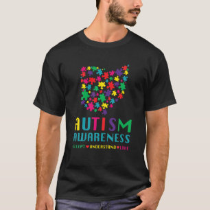 Ohio Buckeye Map Autism Awareness Accept Understan T-Shirt