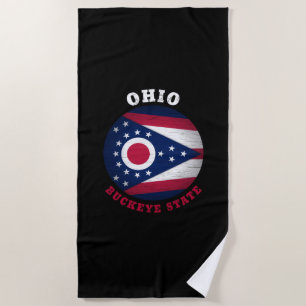 OHIO BUCKEYE STATE FLAG BEACH TOWEL