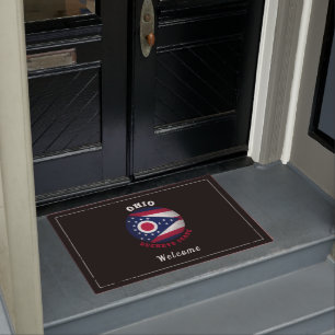 OHIO BUCKEYE STATE FLAG DOORMAT