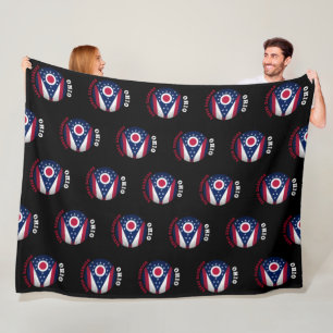 OHIO BUCKEYE STATE FLAG FLEECE BLANKET