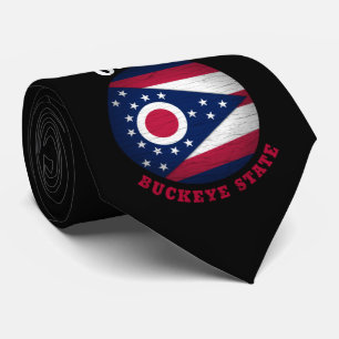 OHIO BUCKEYE STATE FLAG TIE