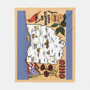  Ohio Buckeye State Fleece Throw Blanket