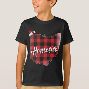 Ohio Buffalo Plaid #Homesick Christmas Santa Hat S T-Shirt