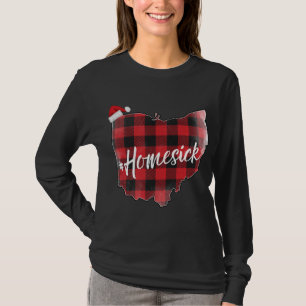 Ohio Buffalo Plaid #Homesick Christmas Santa Hat S T-Shirt