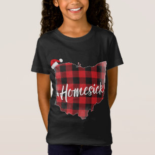 Ohio Buffalo Plaid #Homesick Christmas Santa Hat S T-Shirt