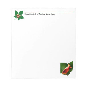 Ohio Cardinal and Buckeye Leaf Notepad