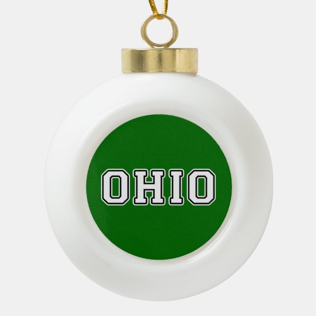 Ohio Ceramic Ball Christmas Ornament (Front)