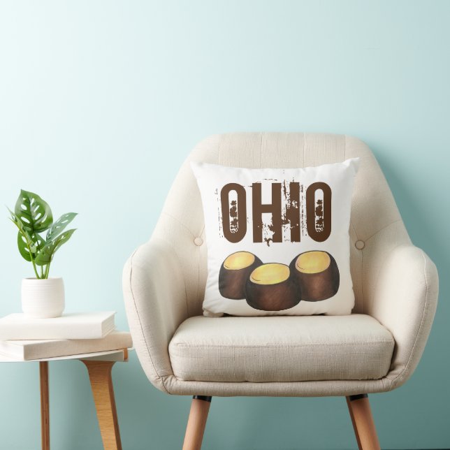 Ohio Chocolate Peanut Butter Buckeye Nut Candy OH Cushion (Chair)
