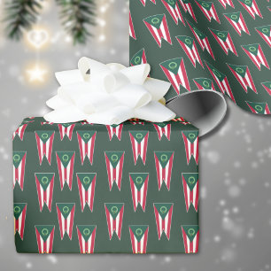 Ohio Christmas Buckeye State Flag Holiday Wrapping Wrapping Paper