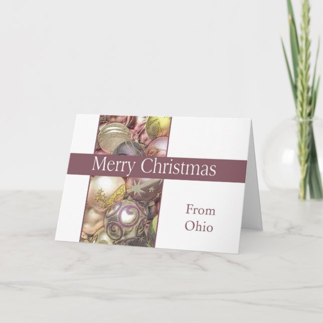 Ohio  Christmas Card, state specific Holiday Card (Front)