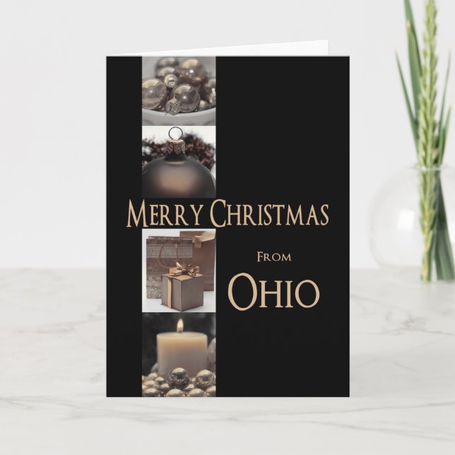 Ohio  Christmas Card, state specific Holiday Card (Front)
