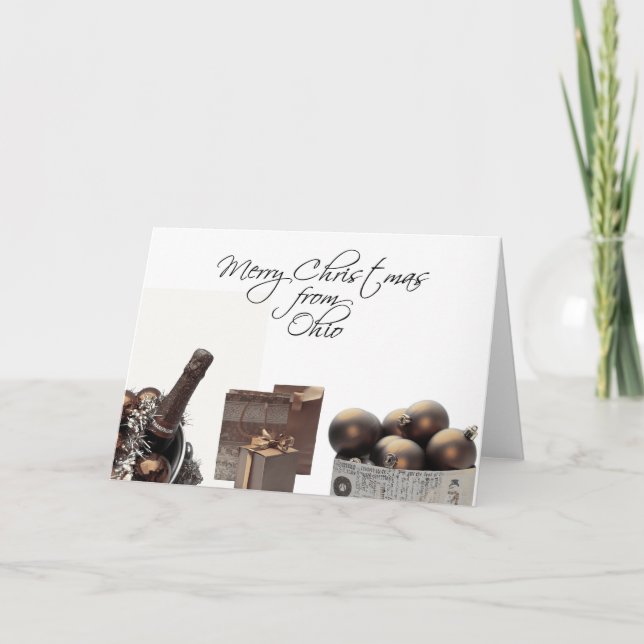 Ohio  Christmas Card, state specific Holiday Card (Front)