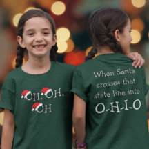 Ohio Christmas OH Santa Hat Holiday Kids