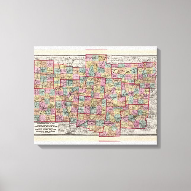 Ohio Counties 2 Canvas Print (Front)