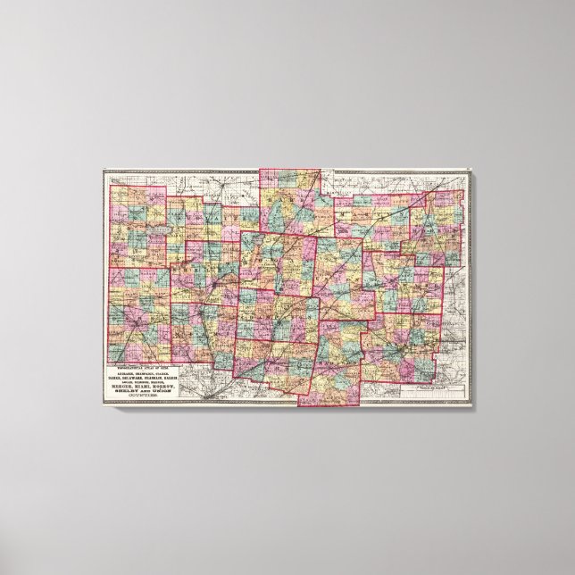 Ohio Counties 2 Canvas Print (Front)