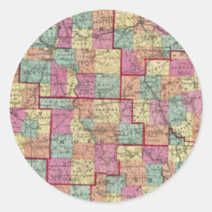 Ohio Counties Classic Round Sticker