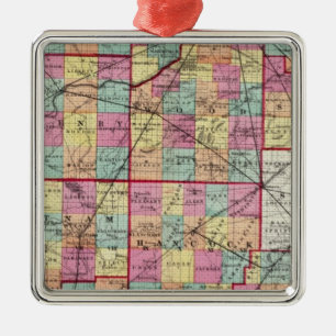 Ohio Counties Metal Tree Decoration