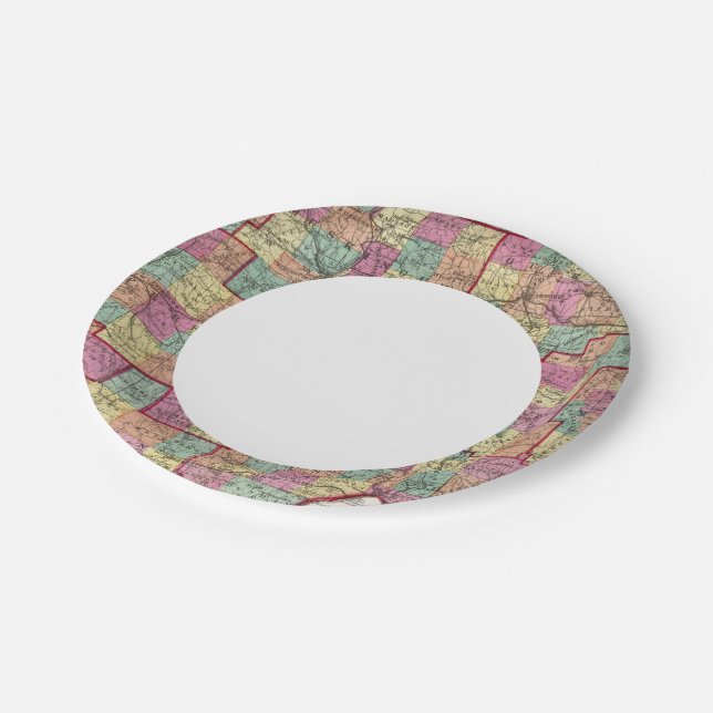 Ohio Counties Paper Plate (Angled)
