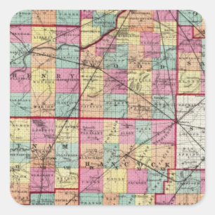 Ohio Counties Square Sticker