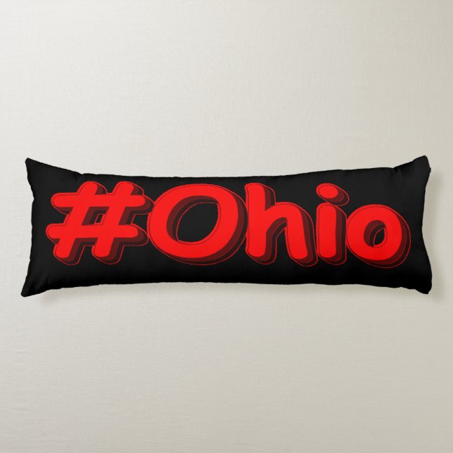 "#Ohio " Cute Design. Buy Now Body Cushion (Front)