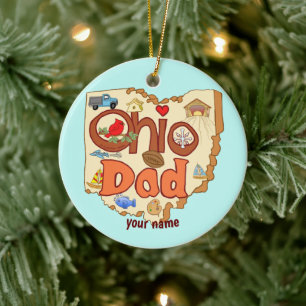 Ohio Dad Ceramic Tree Decoration