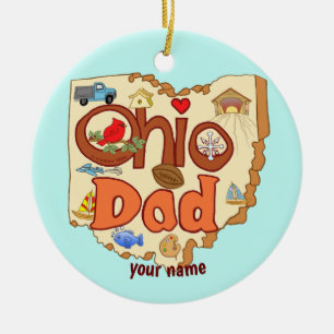 Ohio Dad  Ceramic Tree Decoration