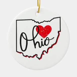 Ohio Day Ceramic Tree Decoration