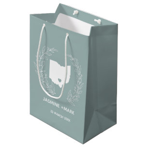  Ohio destination wedding favours custom name Medium Gift Bag