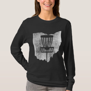 Ohio Disc Golf State with Basket Distressed Graphi T-Shirt