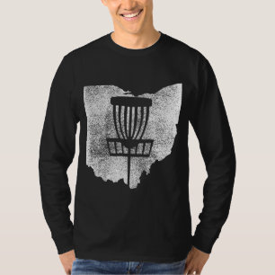 Ohio Disc Golf State with Basket Distressed Graphi T-Shirt