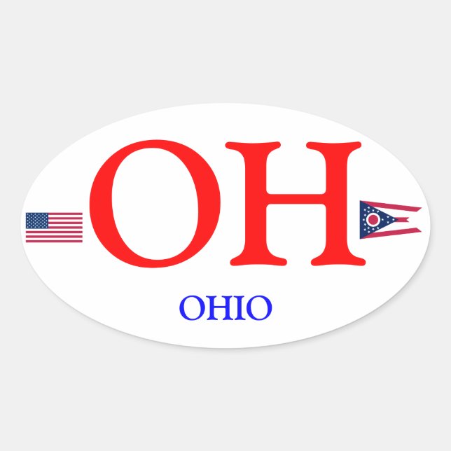 Ohio* Euro-style Oval Sticker (Front)