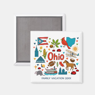 Ohio Family Trip Keepsake Personalised Magnet