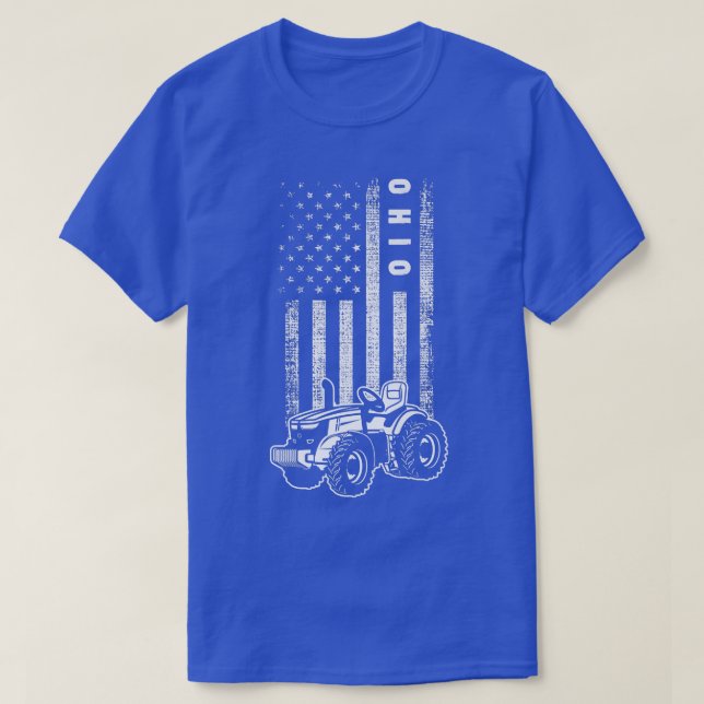 Ohio Farmer Pride  Ohio Agriculture  Patriotic Ohi T-Shirt (Design Front)