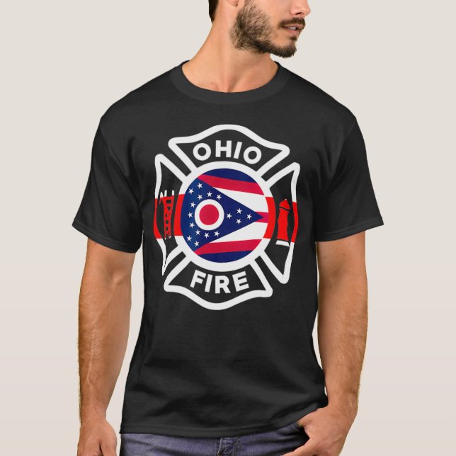 Ohio Fire Department  Firefighters Firemen T-Shirt (Front)