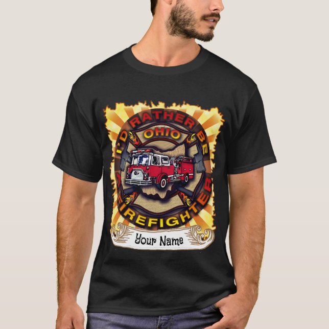 Ohio Fireman firefighter  t-shirt (Front)