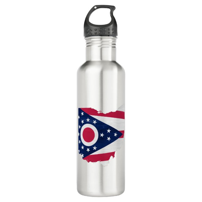 Ohio flag and map 710 ml water bottle (Front)