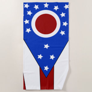 Ohio flag beach towel