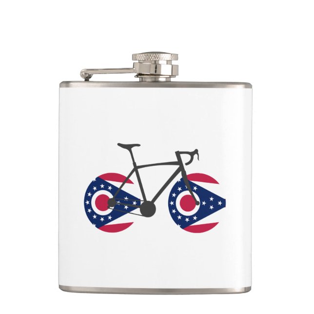 Ohio Flag Cycling Hip Flask (Front)