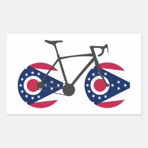 Ohio Flag Cycling Rectangular Sticker