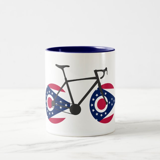 Ohio Flag Cycling Two-Tone Coffee Mug (Center)