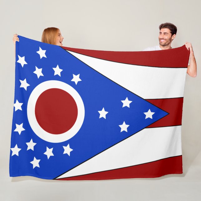 Ohio flag fleece blanket (In Situ)