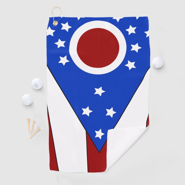 Ohio flag golf towel (InSitu)